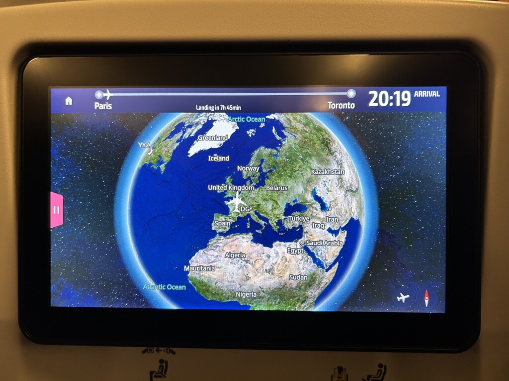 a screen with a picture of the earth