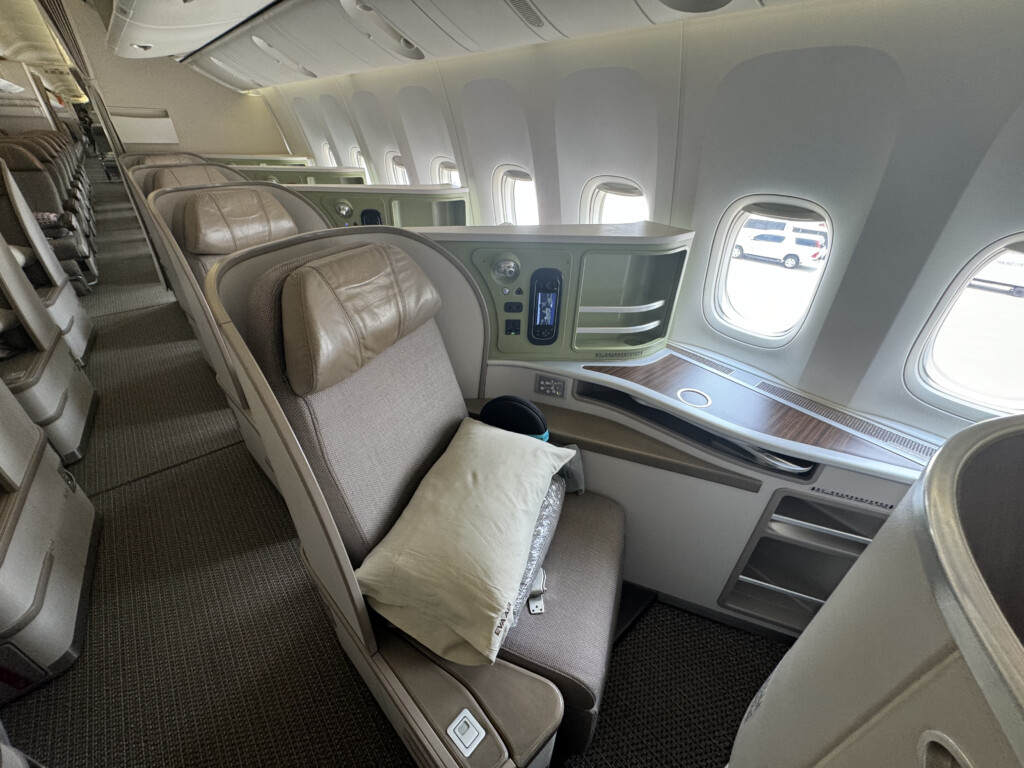 a seat in a plane