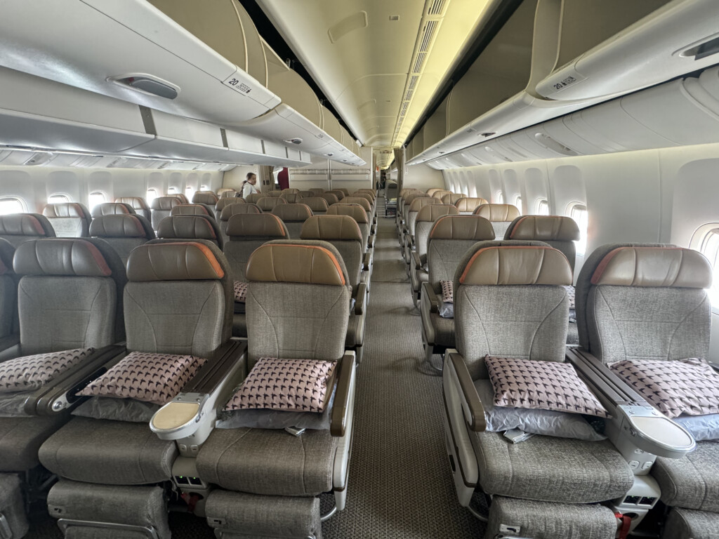 an airplane with many seats