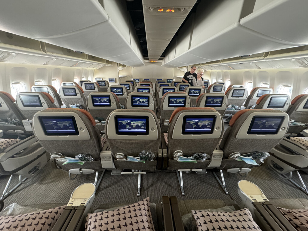 an airplane with many seats
