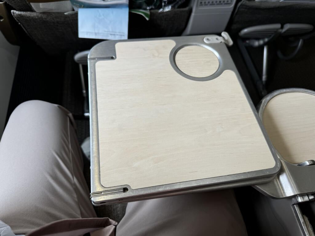a tray on a seat