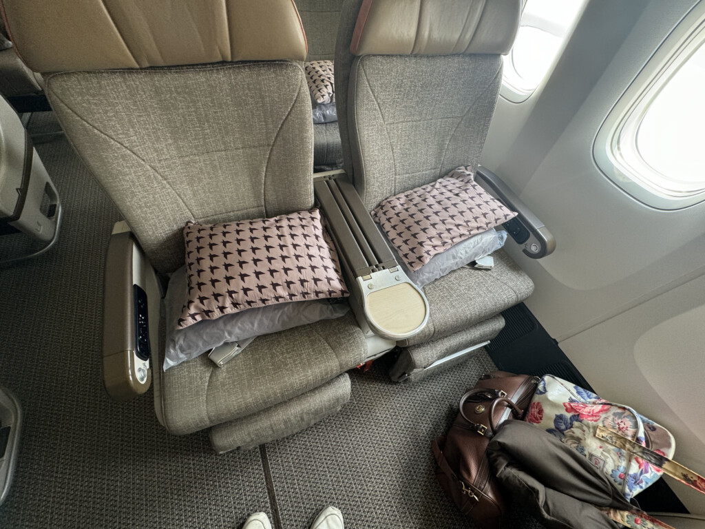 a seat on an airplane