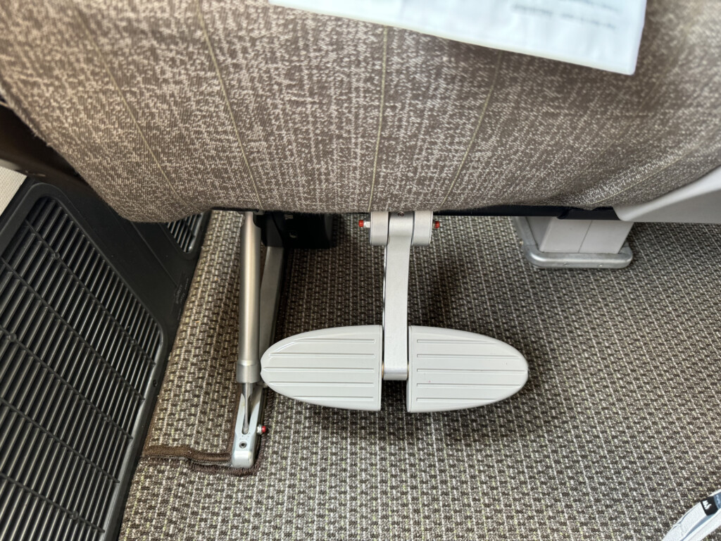 a pedal on a seat