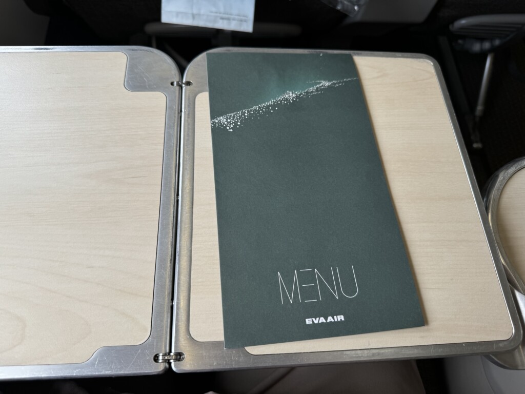a menu on a table