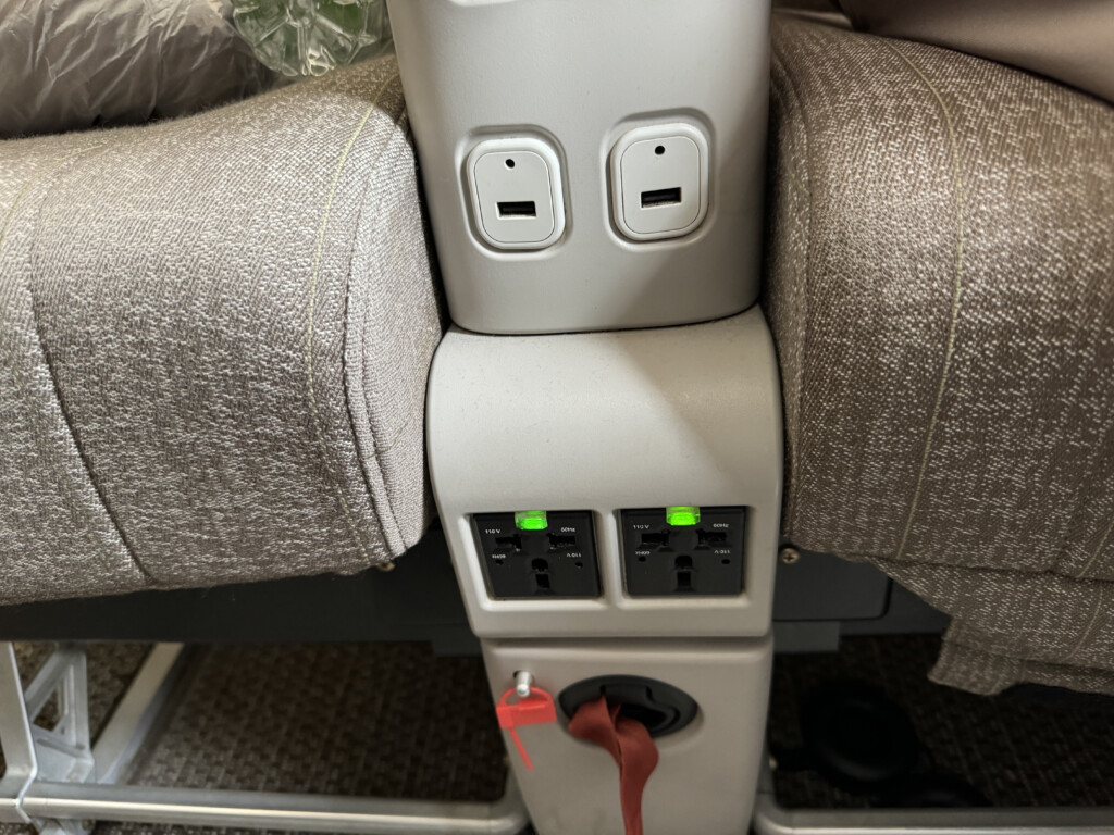 a power outlet on a seat