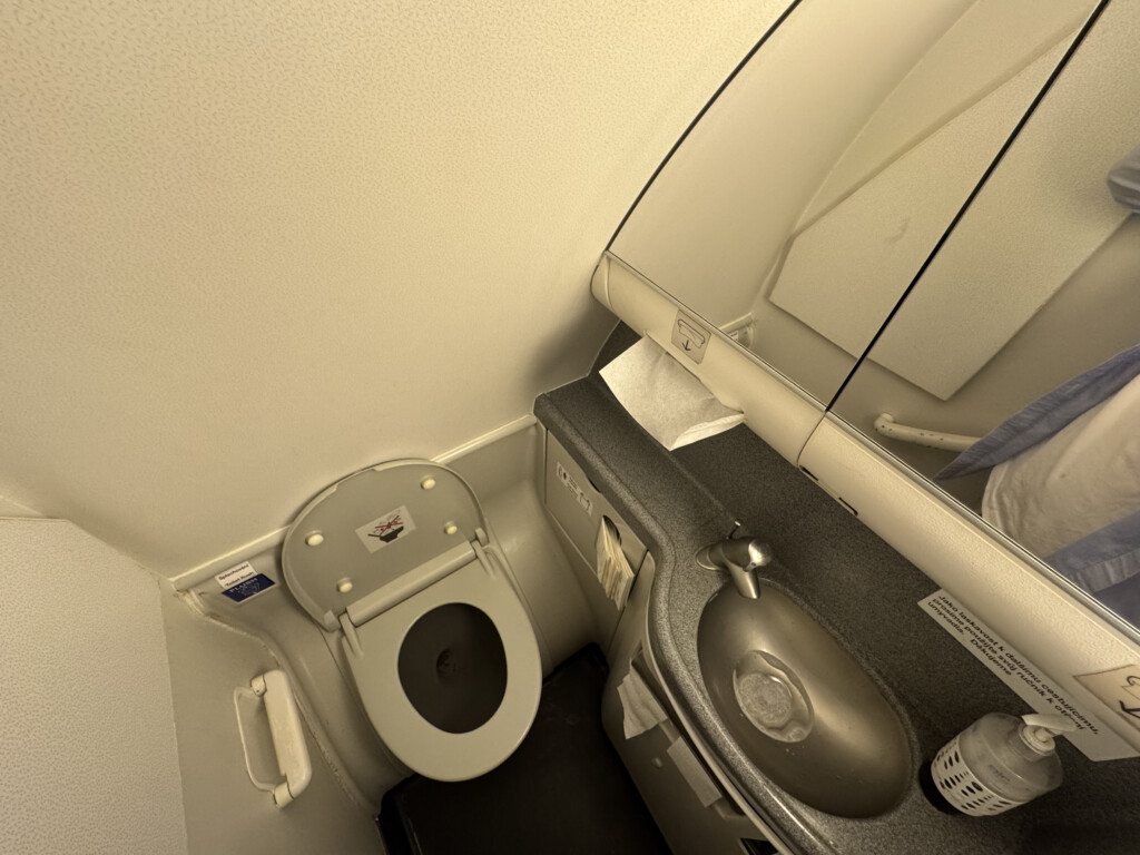 a toilet in a bathroom