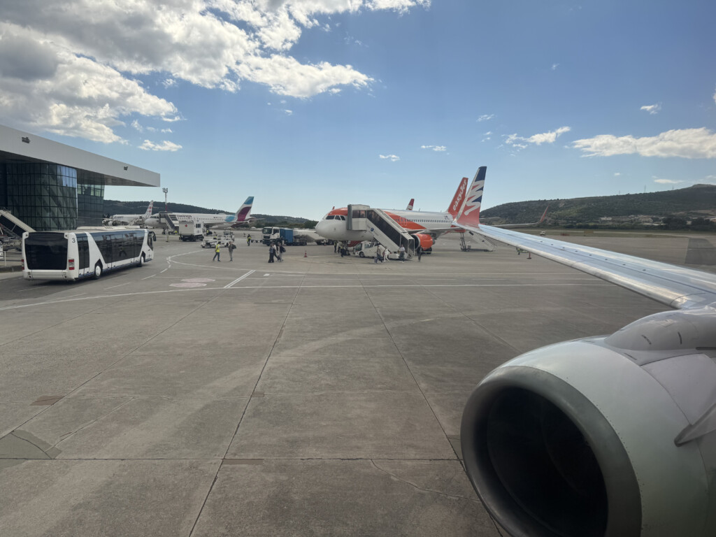 an airplane on the tarmac