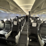 a row of seats on an airplane