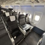 a row of seats in an airplane