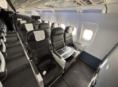 a row of seats in an airplane