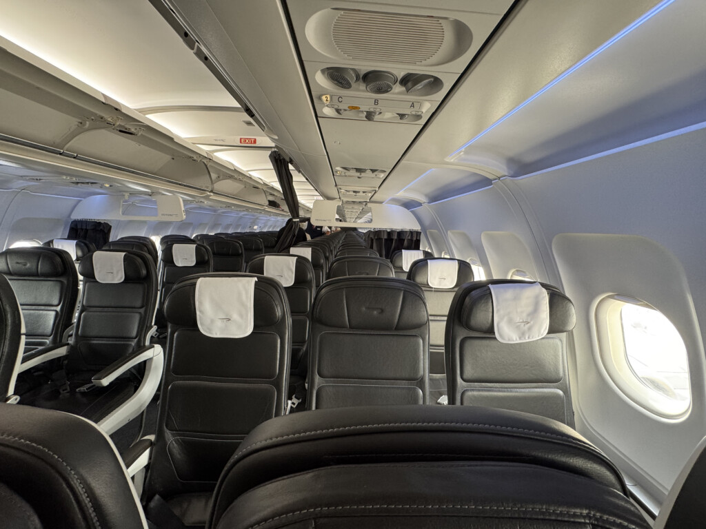 the inside of an airplane