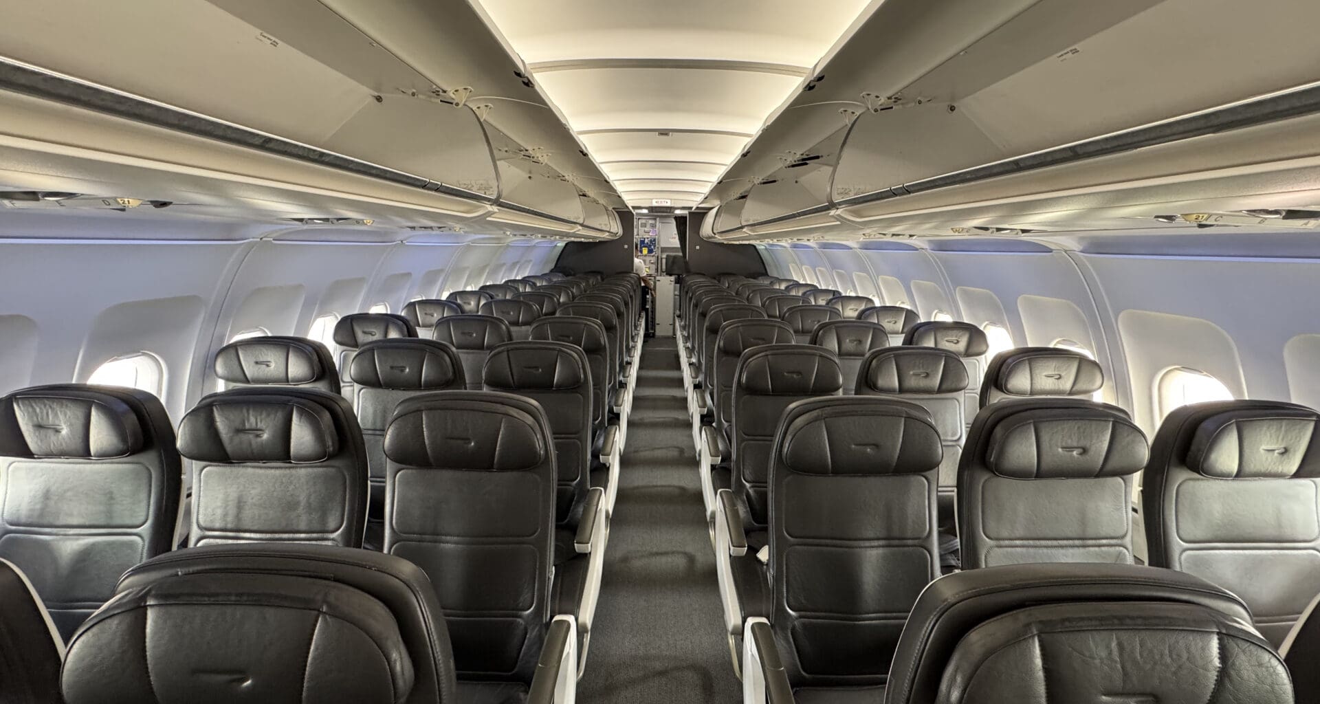 the inside of an airplane