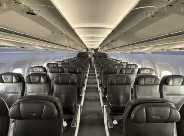 the inside of an airplane