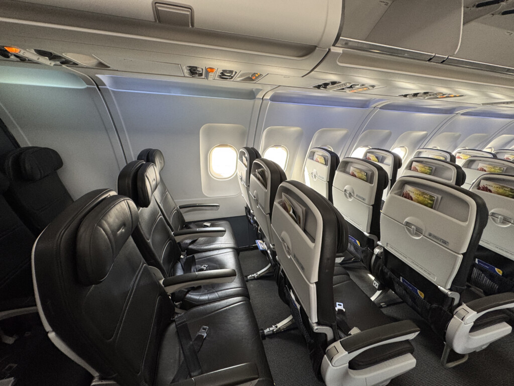 the seats in an airplane