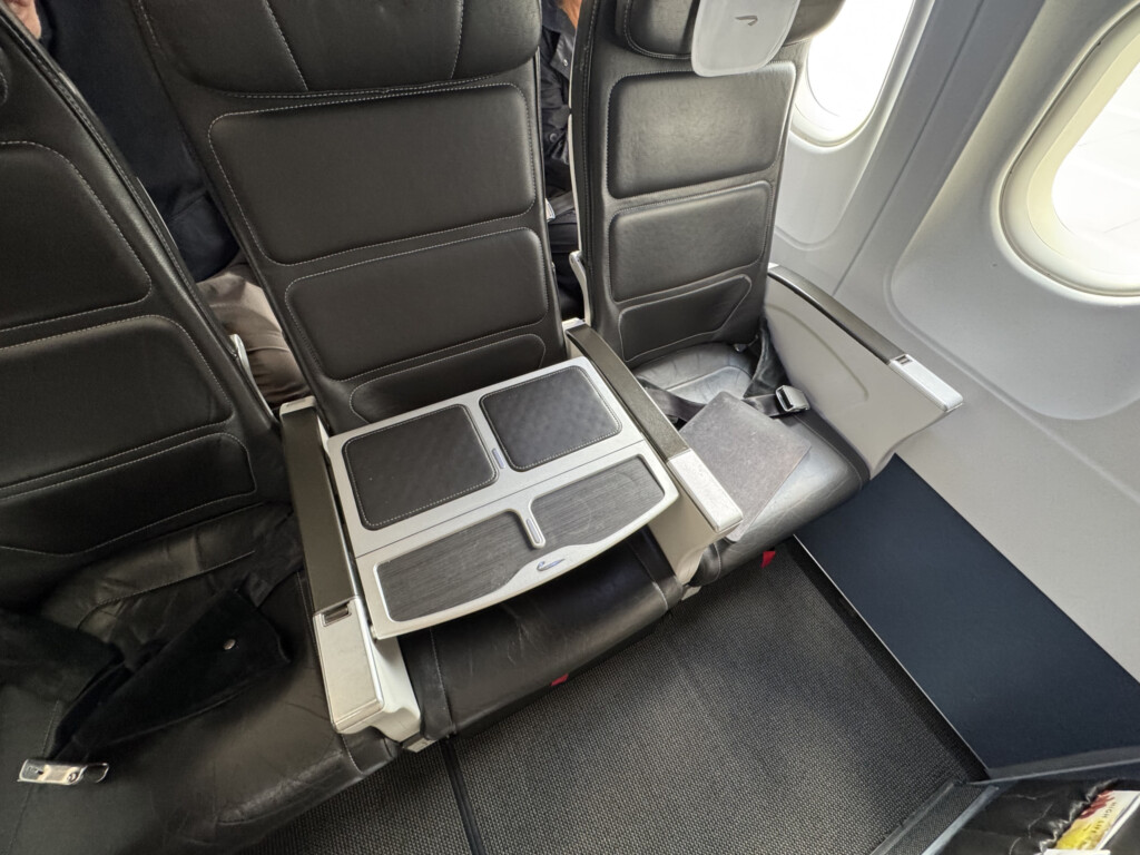 a seat in an airplane