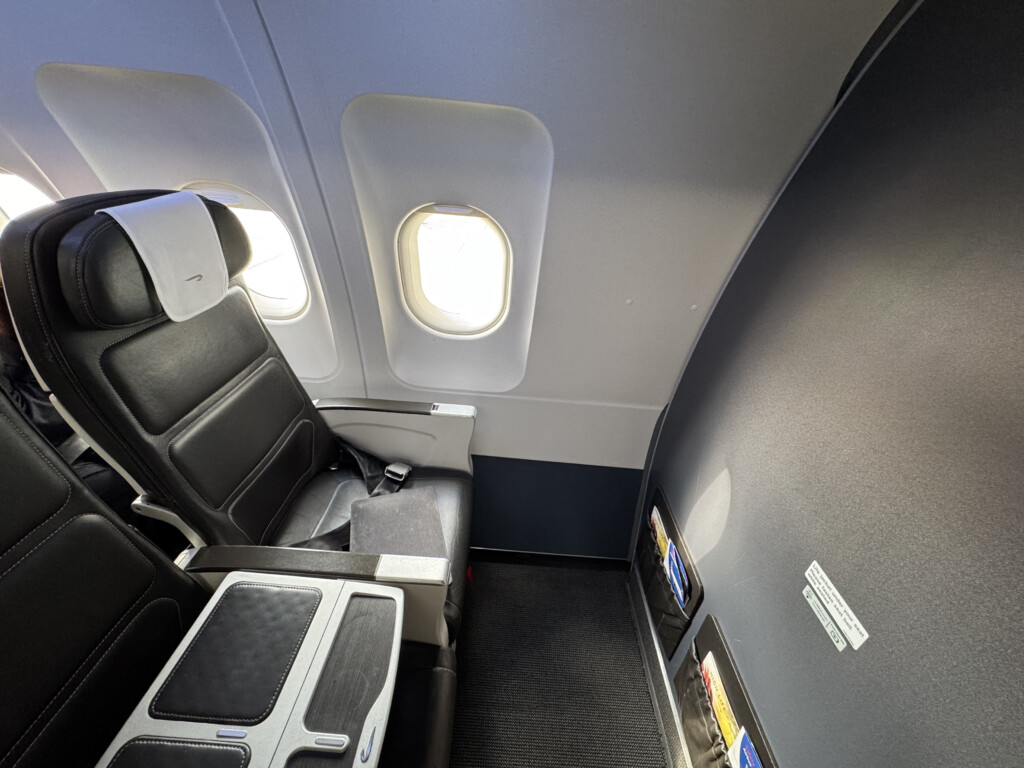 a seat in an airplane