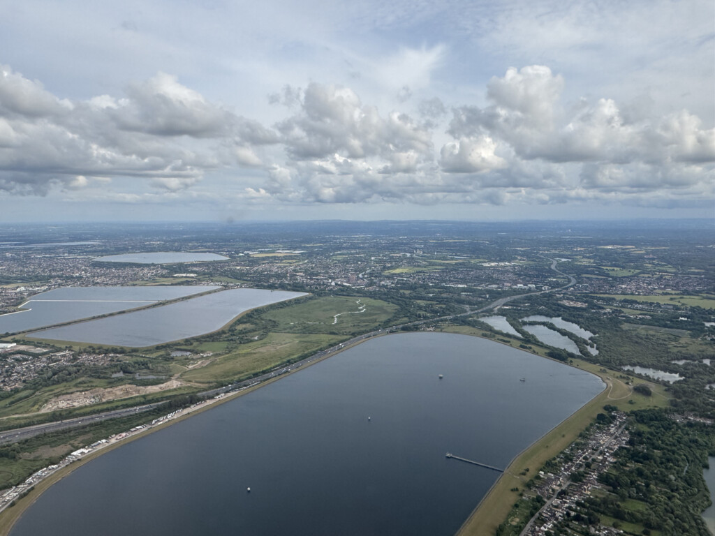 a aerial view of a city
