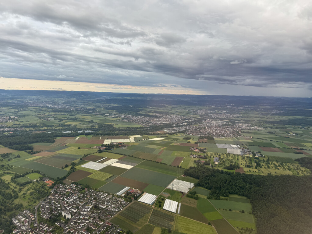aerial view of a large green landscape