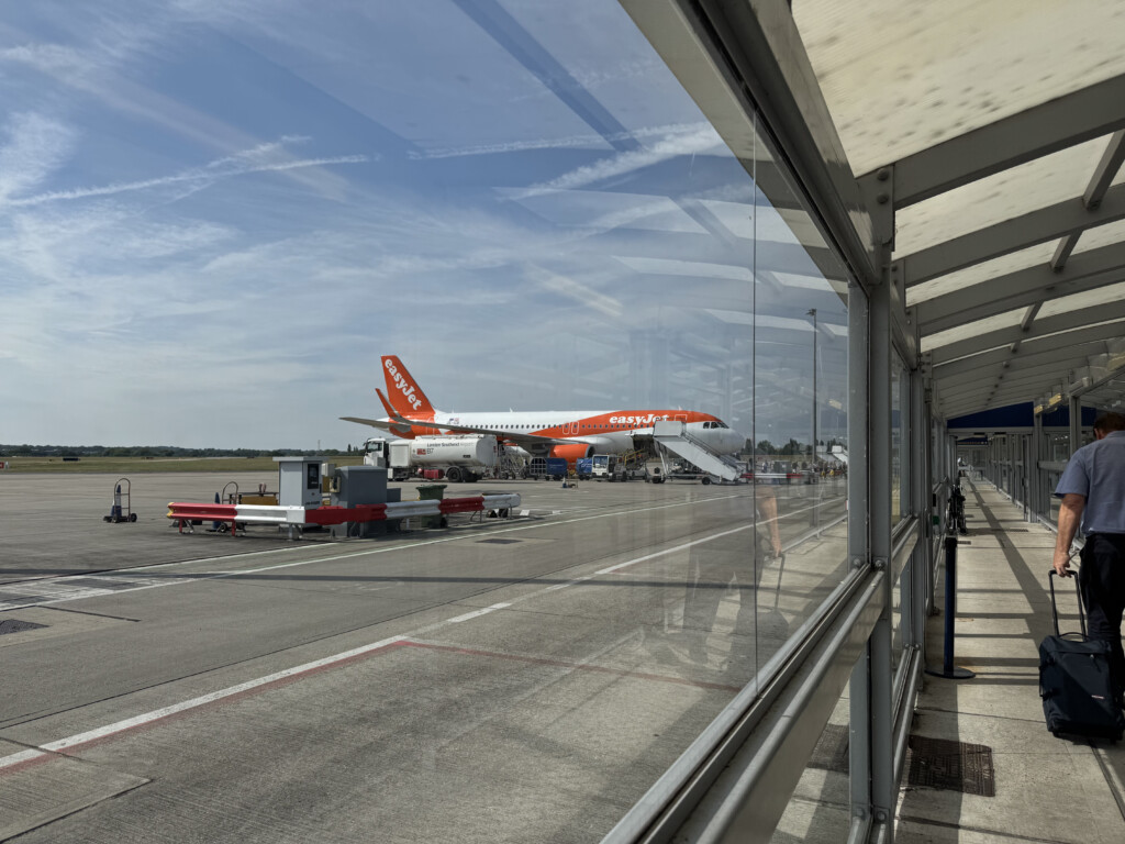 an airplane on the runway