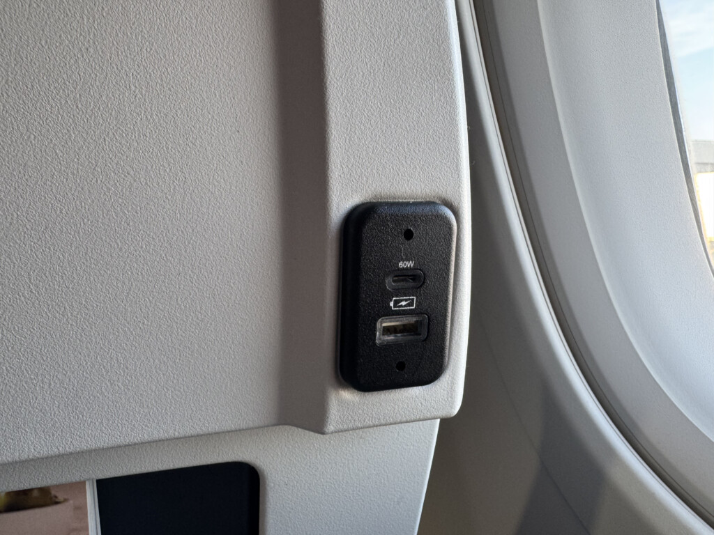 a usb port on a plane