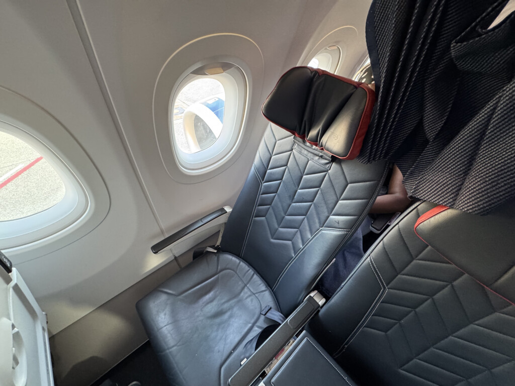 a seat in an airplane