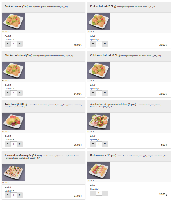 a screenshot of a food order