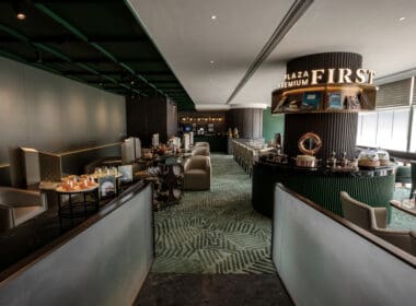 a room with tables and chairs