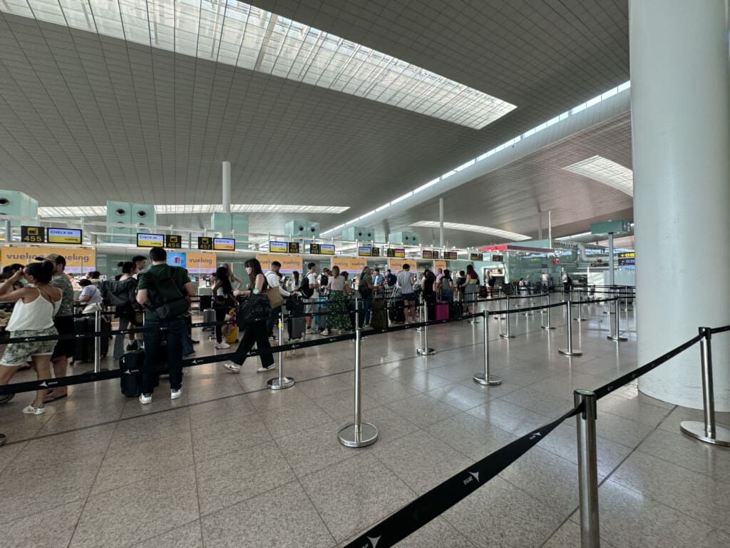 a group of people in a terminal