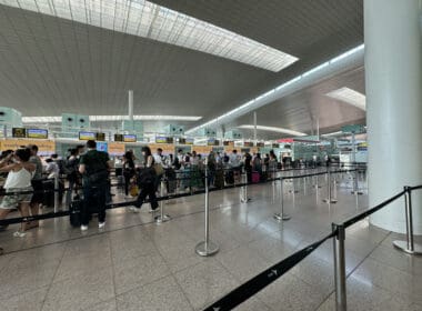 a group of people in a terminal
