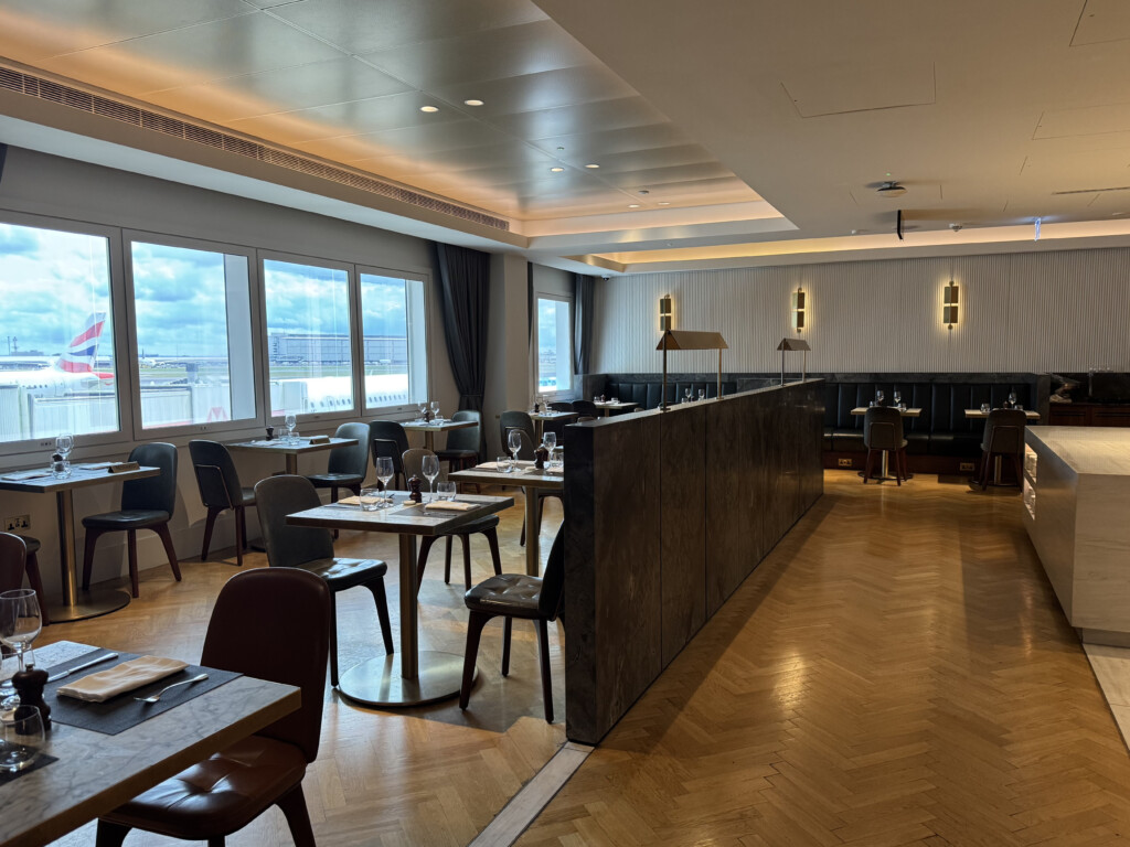 a room with tables and chairs