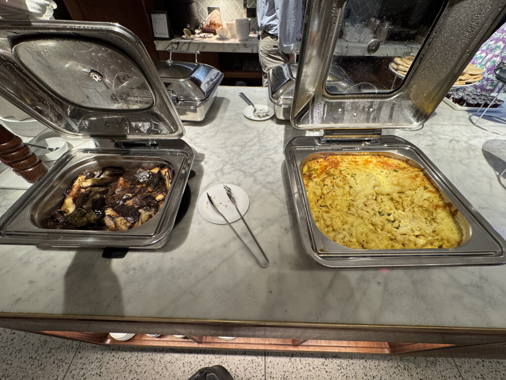 a trays of food on a table
