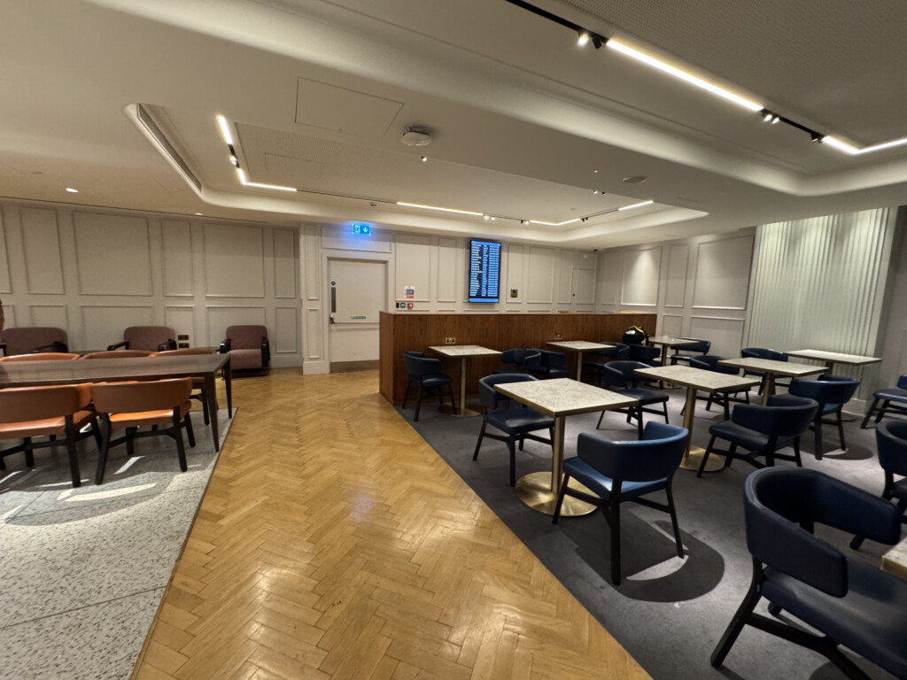 a room with tables and chairs