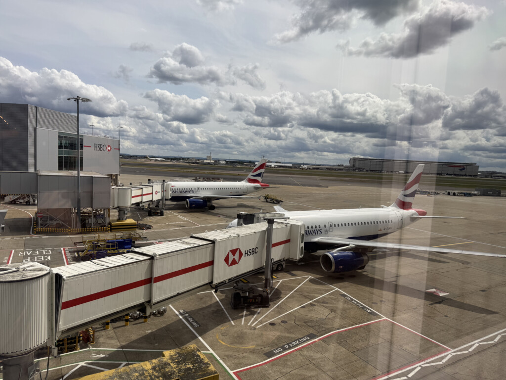 airplanes parked at an airport