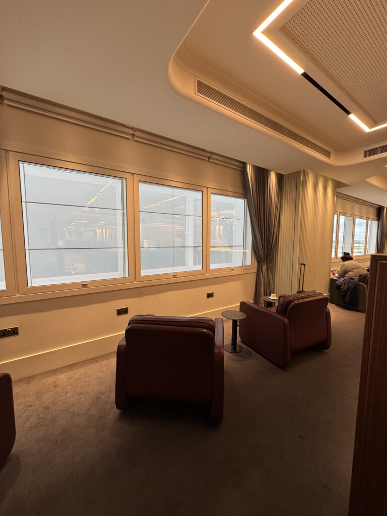a room with chairs and a table