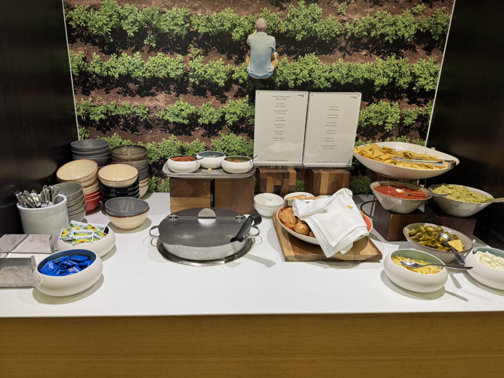 a table with food on it
