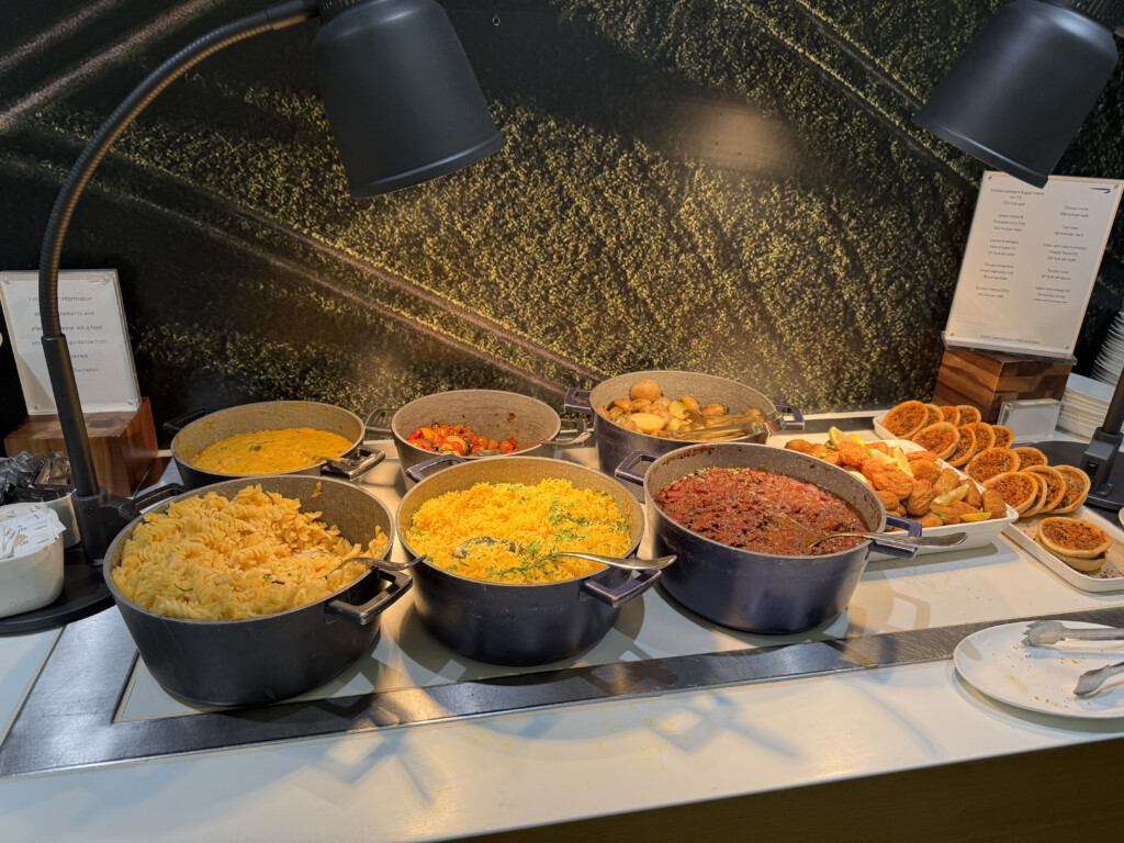 a group of bowls of food