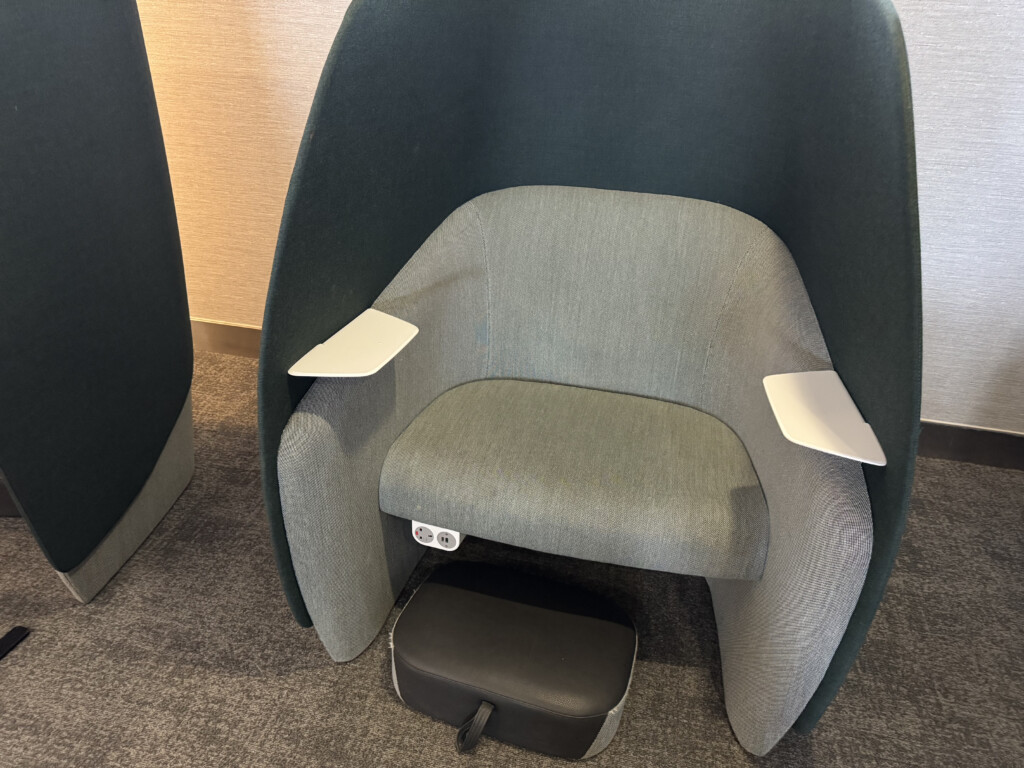a chair with a small box