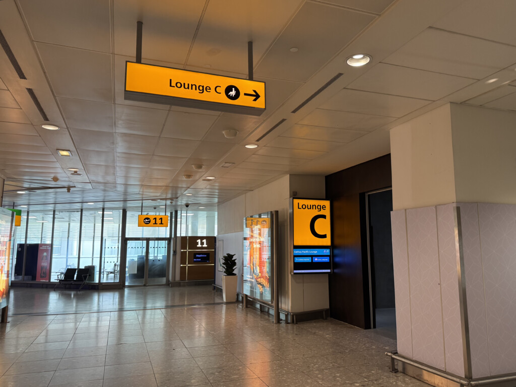 a yellow signs in a building