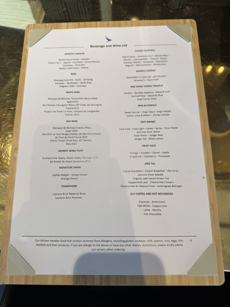 a menu on a table