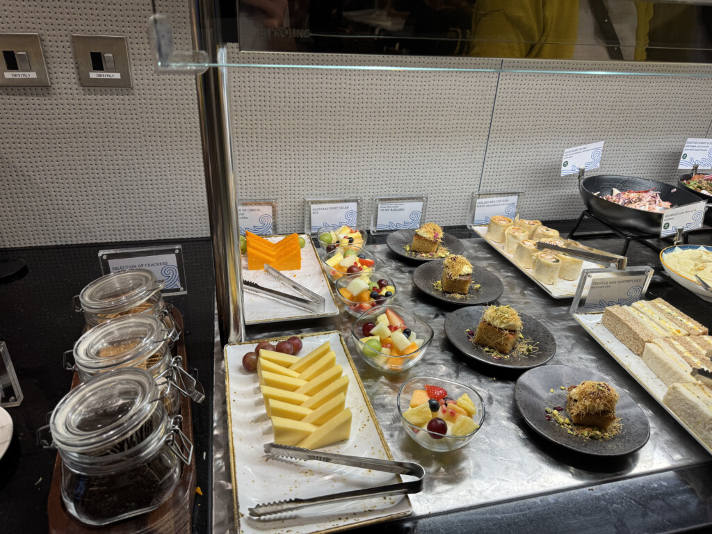 a buffet table with different desserts