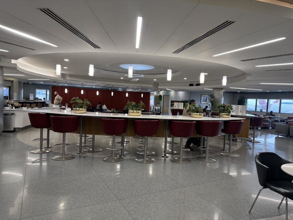 a large room with tables and chairs