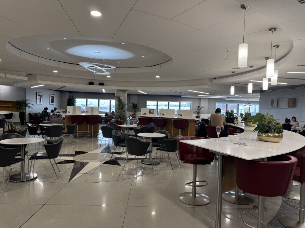 a room with tables and chairs