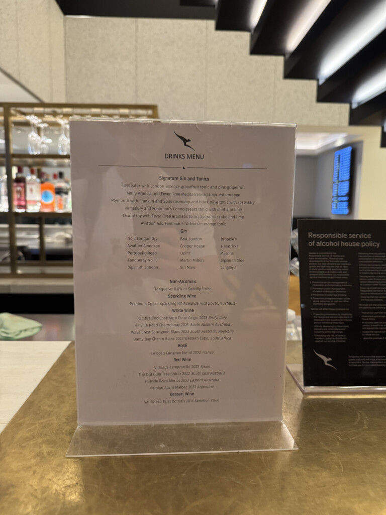 a menu on a table