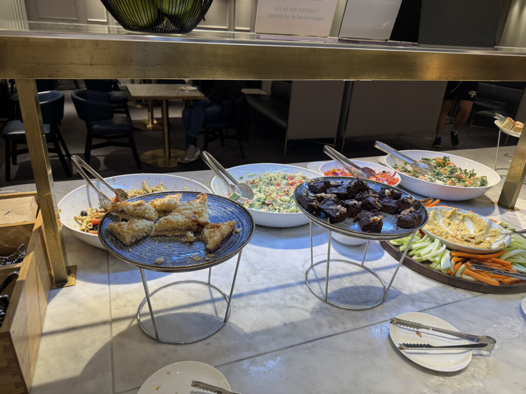 a table with plates of food