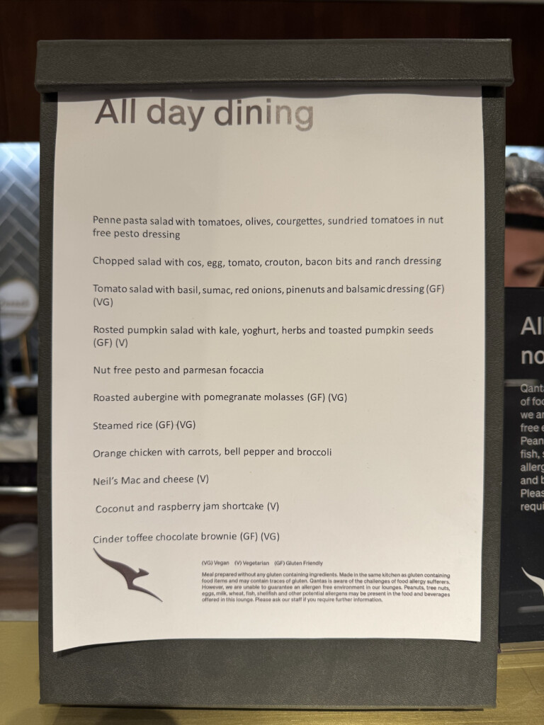 a sign with a menu