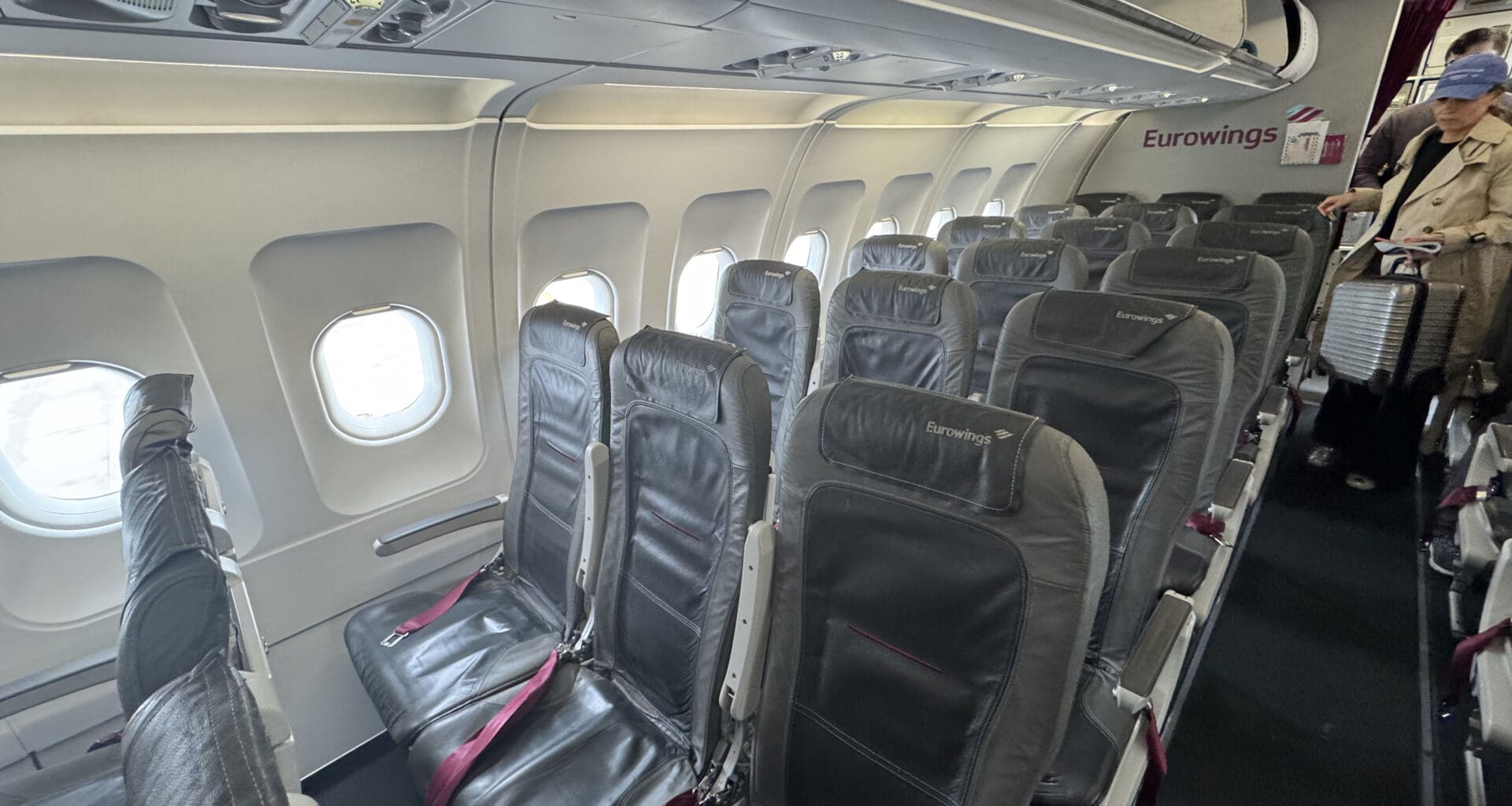 a row of seats on an airplane