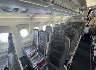 a row of seats on an airplane