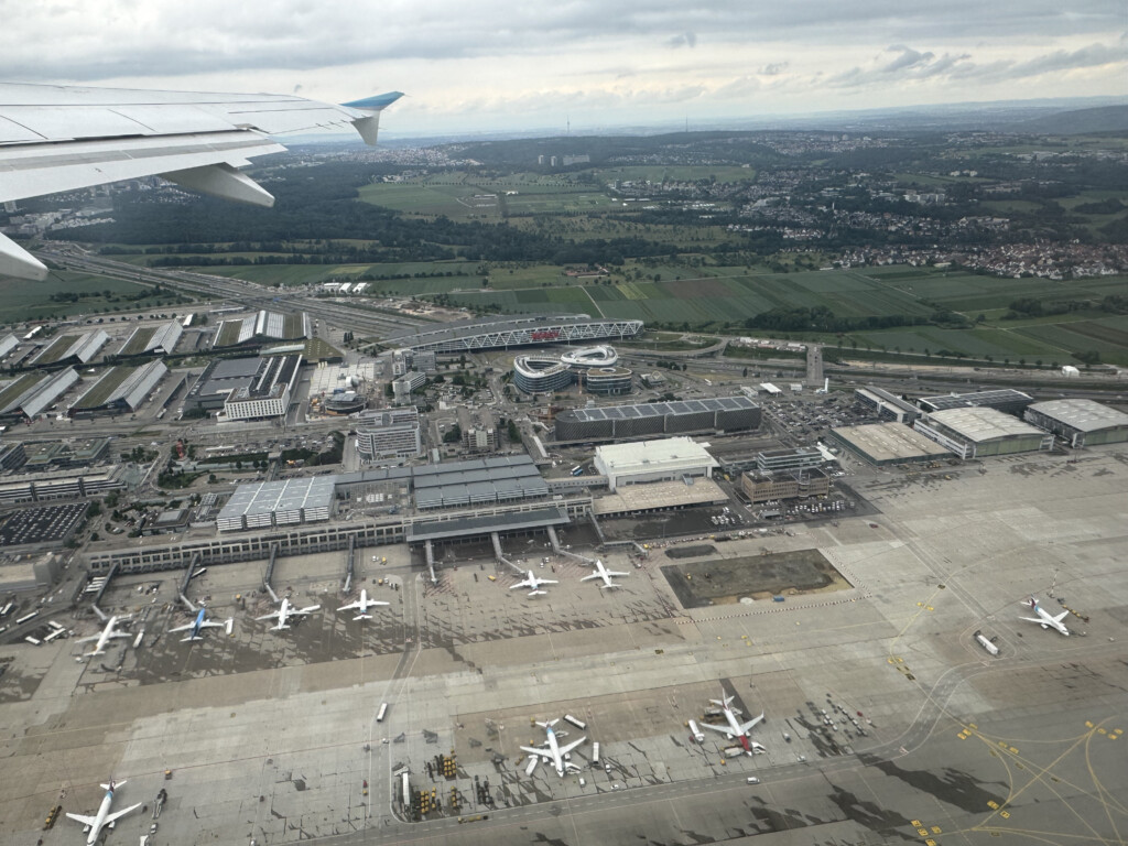 an aerial view of an airport