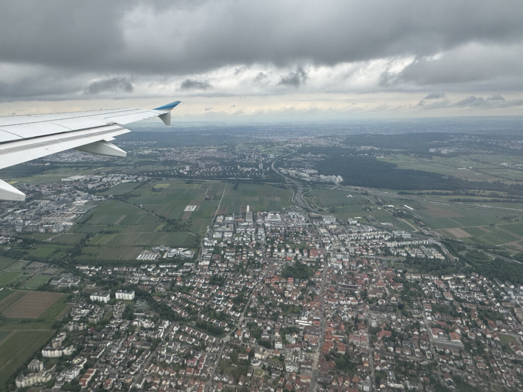 an aerial view of a city