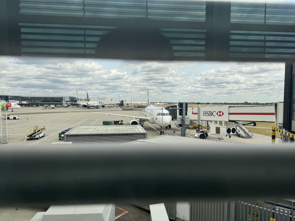 a plane parked at an airport